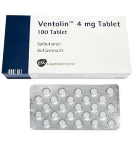 Ventolin (Salbutamol) 100 Tablets 4 mg GlaxoSmithKline EP - VENEX Ventolin (Salbutamol) 100 Tablets 4 mg GlaxoSmithKline EP - VENEX - Glaxosmithkline