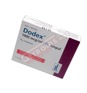 Dodex Vitamin B12 1000mcg/ml 5 Amp Deva - PG-DOD Dodex Vitamin B12 1000mcg/ml 5 Amp Deva - PG-DOD - DEVA