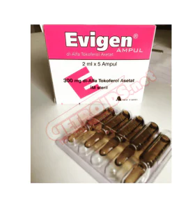 Evigen ( Vitamin E ) 300 Mg 5 amps / 2 ml Aksu - PG-EV Evigen ( Vitamin E ) 300 Mg 5 amps / 2 ml Aksu - PG-EV - Bayer