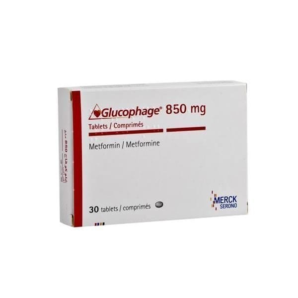 Glucophage 850 mg 100 Tablets Merck