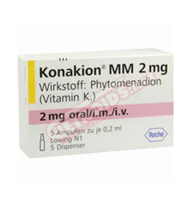Konakion MM (Vitamin K1) 2mg 5 amps 0.2 ml Roche - PG-KON2 Konakion MM (Vitamin K1) 2mg 5 amps 0.2 ml Roche - PG-KON2 - Roche